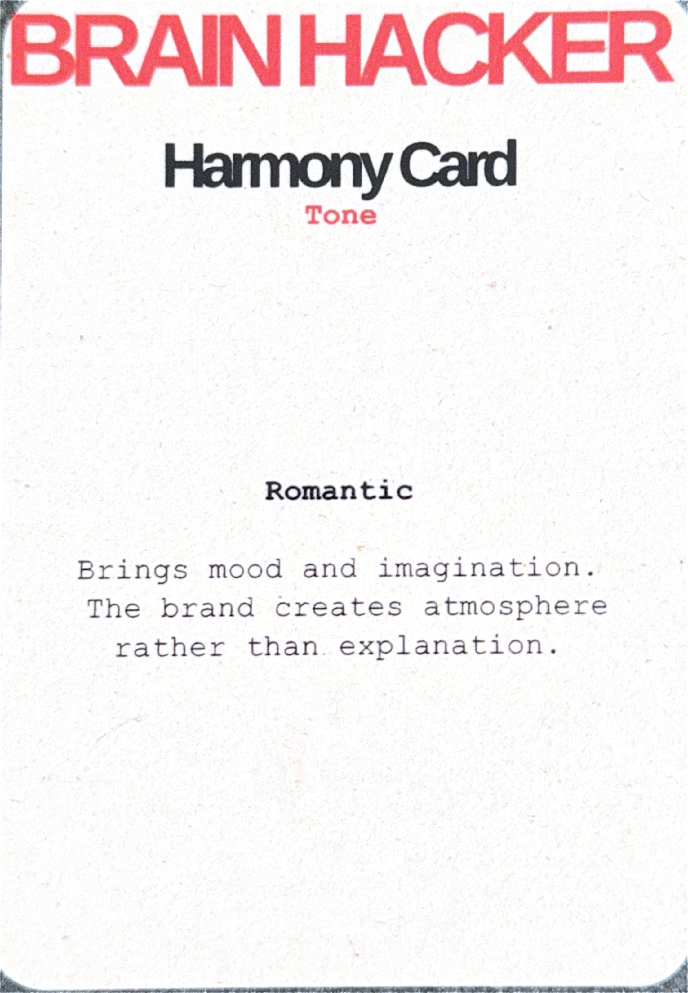 Harmony Card — Tone — Romantic