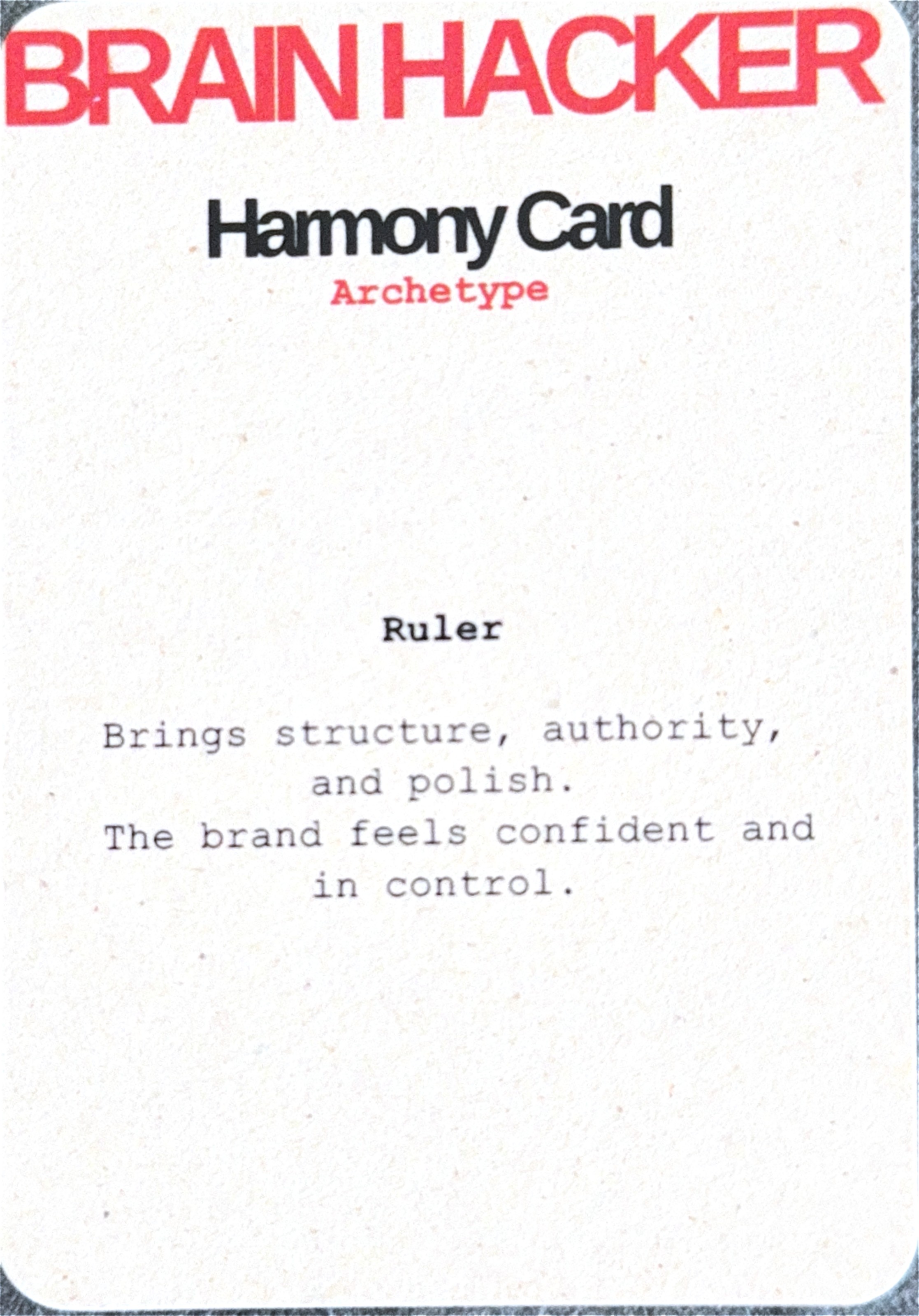 Harmony Card — Archetype — Ruler